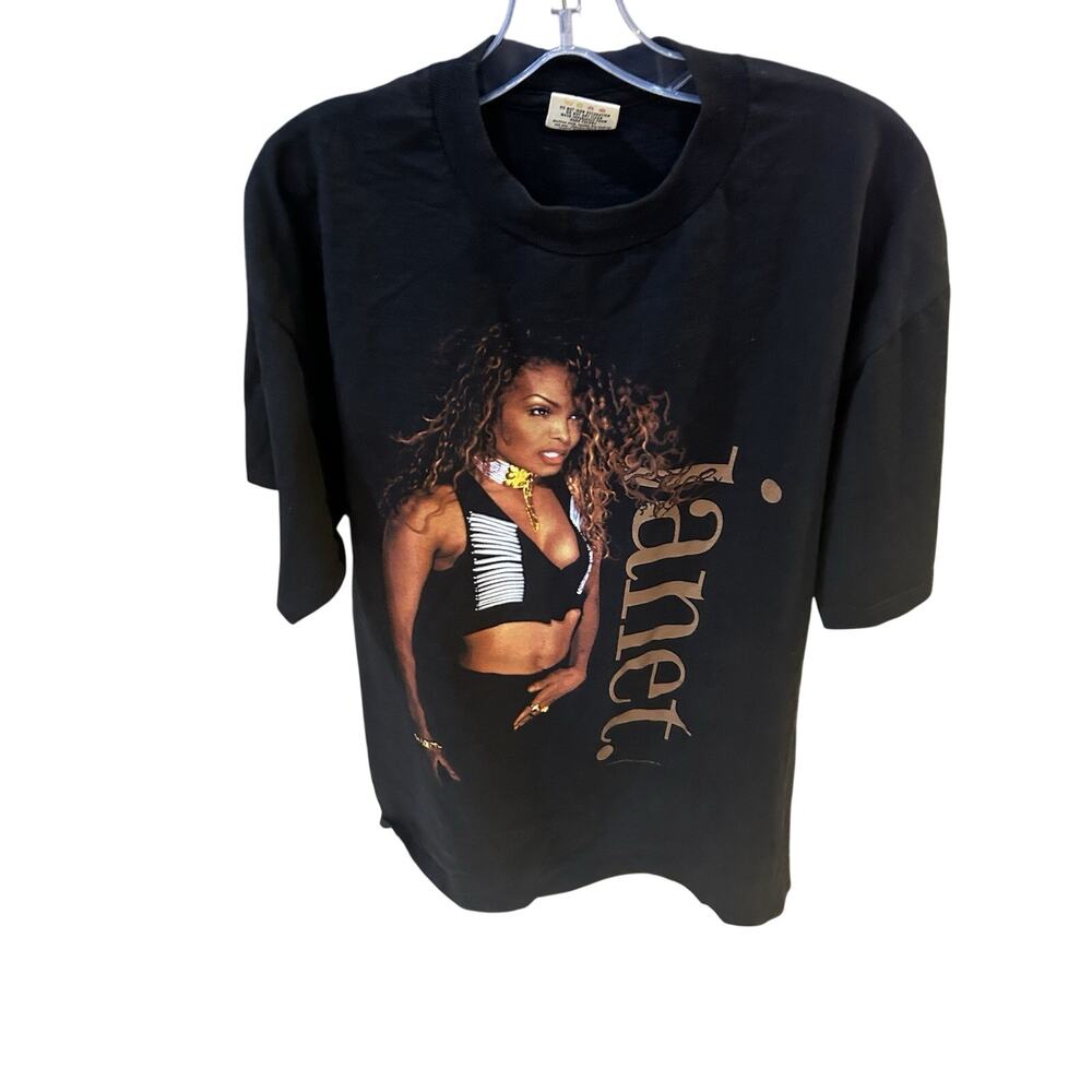 Vintage Rare Janet Jackson 93-94 World Tour Concert Tshirt Size XL Black